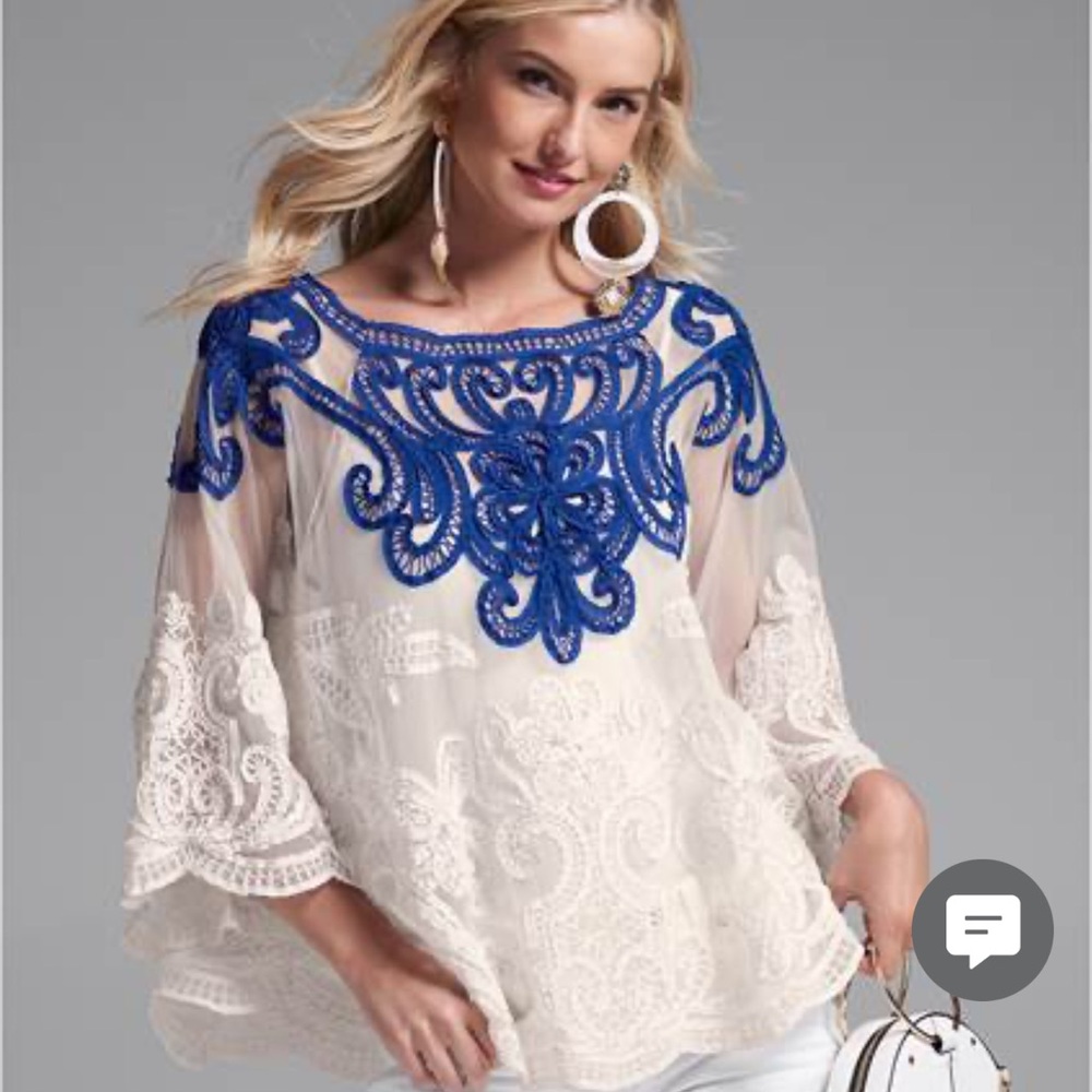 VENUS Applique/Mesh Top BLOUSE ONLY WORE ONCE